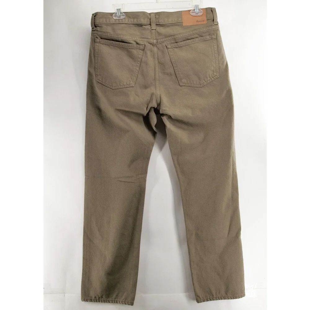 NWT Madewell The 1991 Straight-Leg Jean Mens 32x30 Rigid Denim Green Brown NW217